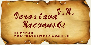 Veroslava Mačvanski vizit kartica